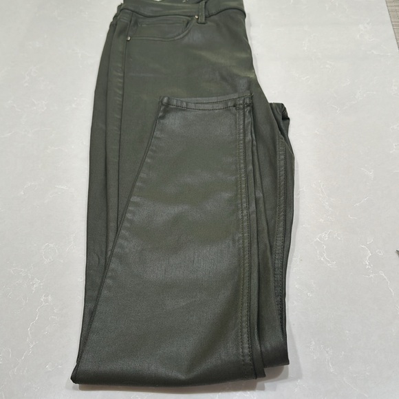 WHBM Size 8 High Rise Coated Skinny Jean Hunter Green - Picture 5 of 8